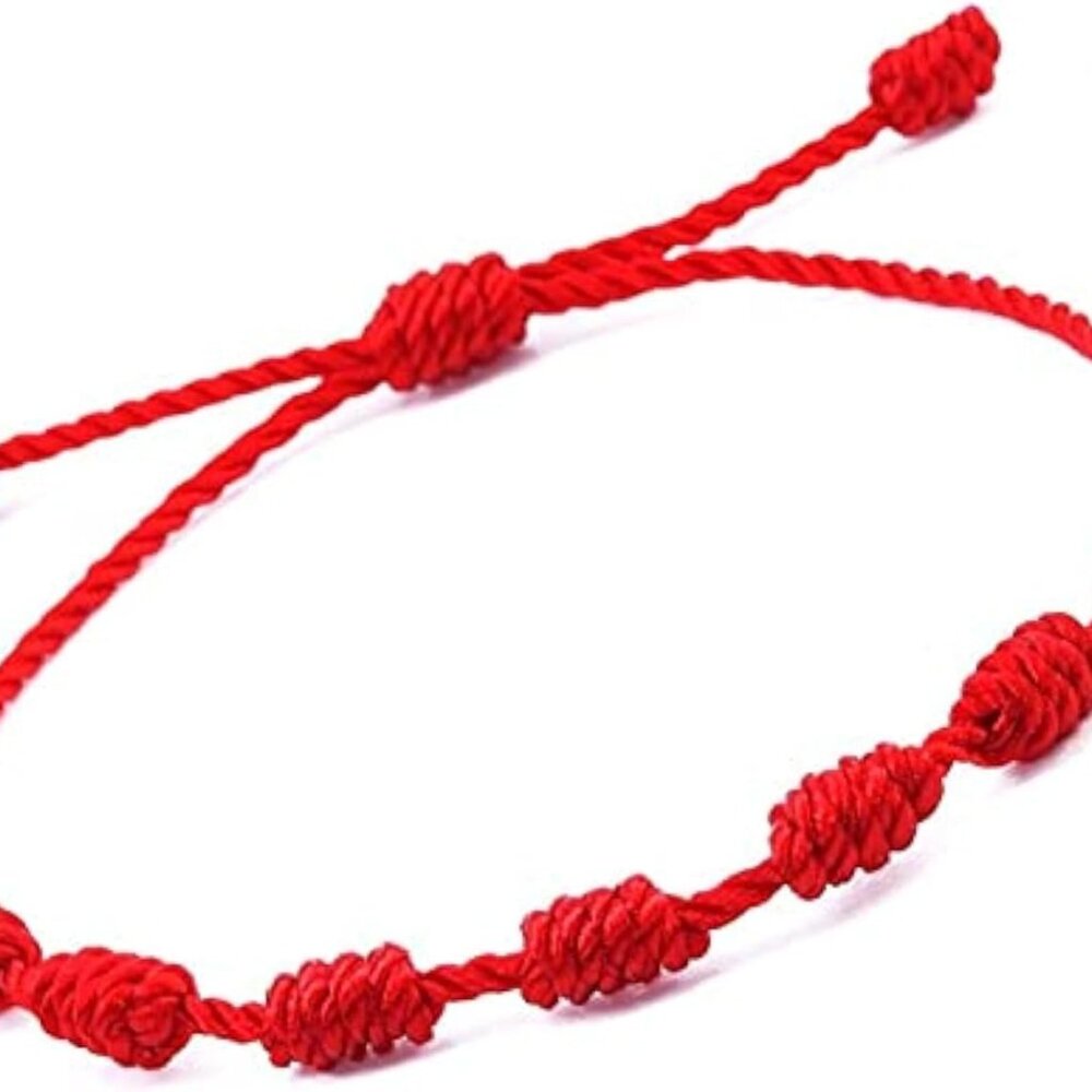 Bracelet 7 knots for protection, Evil Eye and Good Luck. Buddisth String. Thread